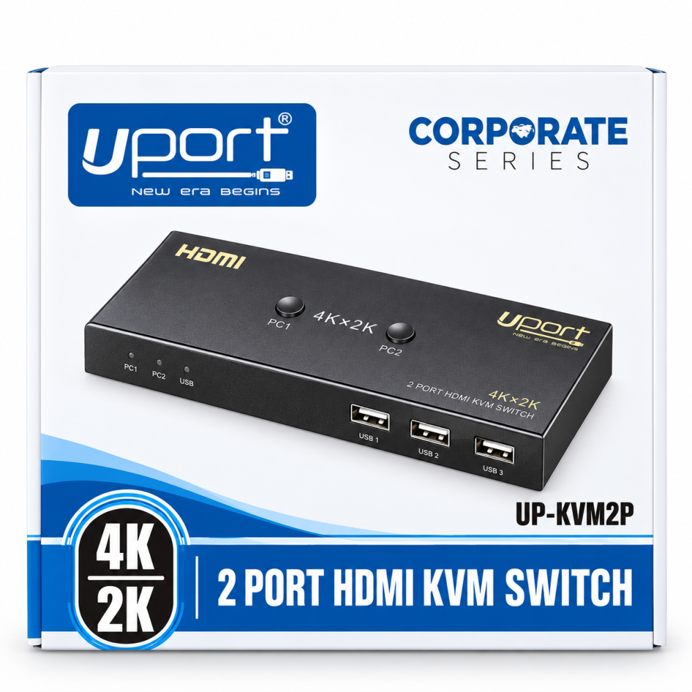 UPORT HDMI 2x8 Matrix Switch Splitter 4K 30Hz, 2 In 8 Out HDMI Switcher with Remote Control
