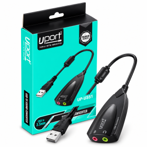 UPORT USB to 3.5mm Audio Adapter, USB Sound Card with Headphone & Microphone Jack, USB to AUX Converter for Windows, Mac & Linux