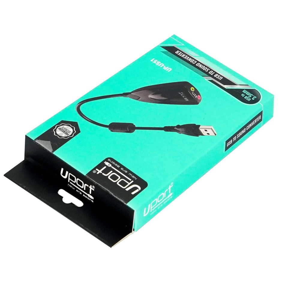 UPORT USB to 3.5mm Audio Adapter, USB Sound Card with Headphone & Microphone Jack, USB to AUX Converter for Windows, Mac & Linux