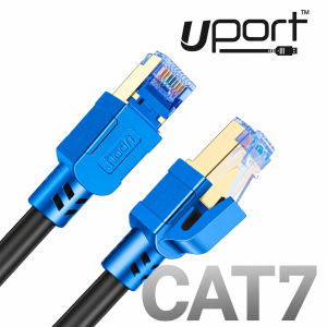 UPORT Cat 7 Ethernet Patch Cord Cable 3 Meter, 10Gbps High Speed LAN Network Cable, Bare Copper STP Cable, 600MHz, RJ45 Internet Cable for Router, PC, Laptop, Broadband – (Black)