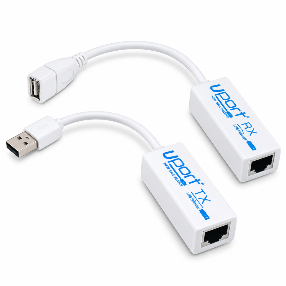UPORT USB to RJ45 LAN Extension Adapter USB 2.0 Ethernet Extender 200M, 1Gbps, USB-A Plug & Play for Computer, Windows - (White)