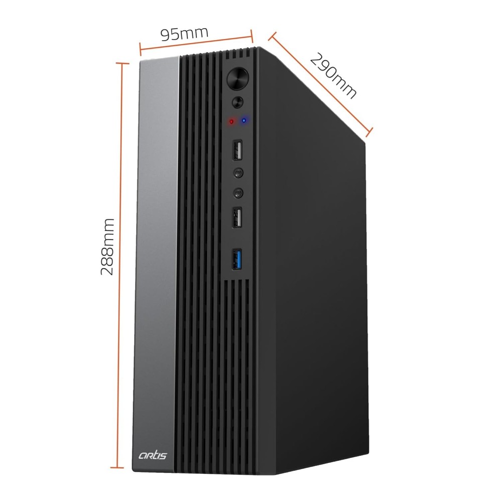 Artis Atom 3.0 Slim Computer Cabinet Support Micro ATX/ITX Motherboard,1 x 60 mm Fan with VIP 250 Watt Power Supply