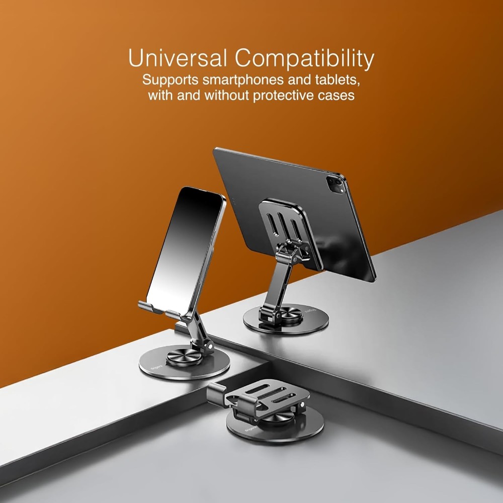 FINGERS Hold-Me-Up3 Portable Universal Mobile Stand (360° Rotation, Foldable, Charging-Friendly, Anti-Slip & Compatible with Smartphones & Tablets) - Slate Grey