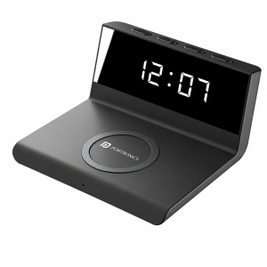 Portronics Freedom 4A Desktop Wired & Wireless Charging Pad (Black) | Fast Qi Wireless Charger