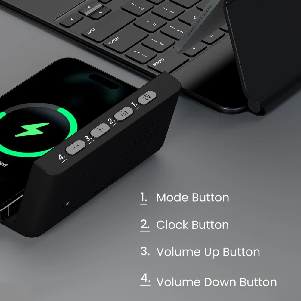 Portronics Freedom 4A Desktop Wired & Wireless Charging Pad (Black) | Fast Qi Wireless Charger