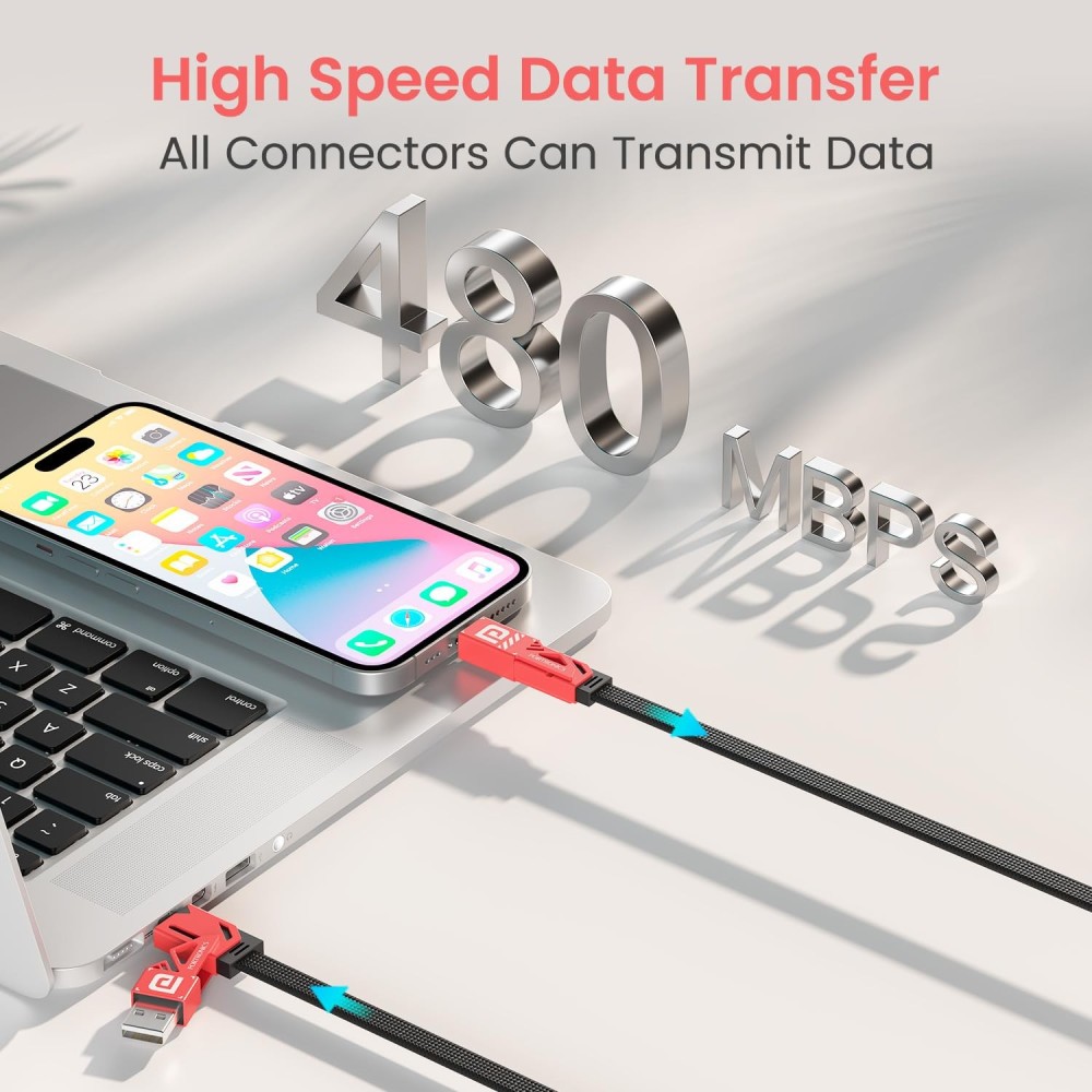 Portronics ProCharge 4 60W 4-in-1 Multifunctional Fast Charging Cable