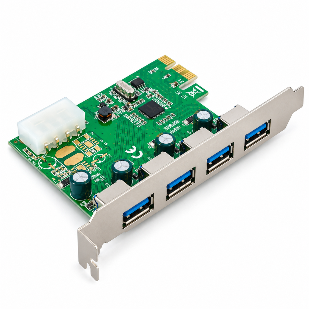 UPORT 4 Port USB 3.0 PCI Express Card 5Gbps High Speed USB Expansion Adapter for Desktop PC
