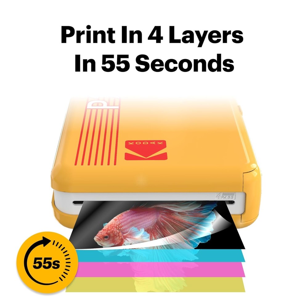 Kodak Mini 2 Retro Portable Photo Printer + 38 Sheets Bundle-(White)