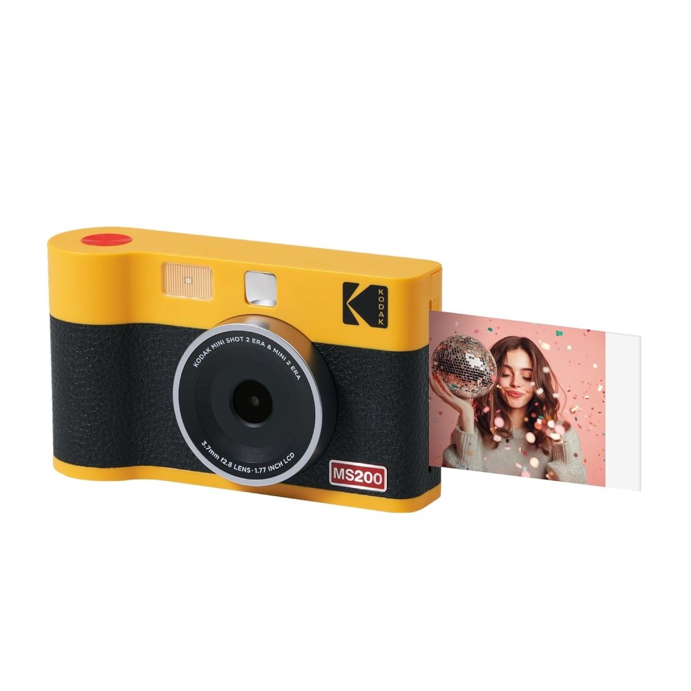 Kodak Cam Mini Shot 2 ERA (2.1x3.4) 2-in-1 Instant Camera and Photo Printer (Camera + 8 Sheets)-(Yellow)