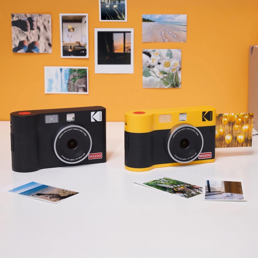 Kodak Cam Mini Shot 2 ERA (2.1x3.4) 2-in-1 Instant Camera and Photo Printer (Camera + 8 Sheets)-(Black)