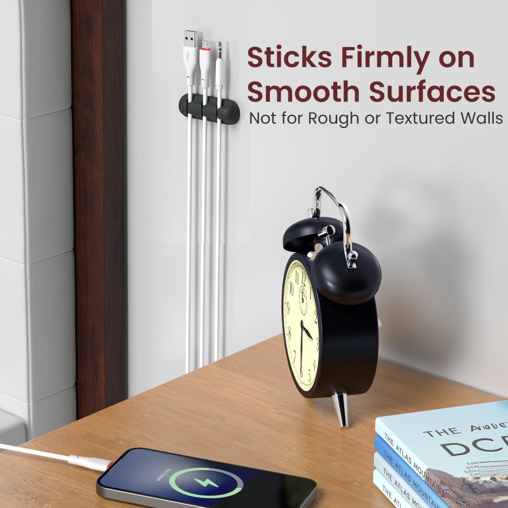 Portronics Griplet 3 Cable Organizer Holder Clips (Black)