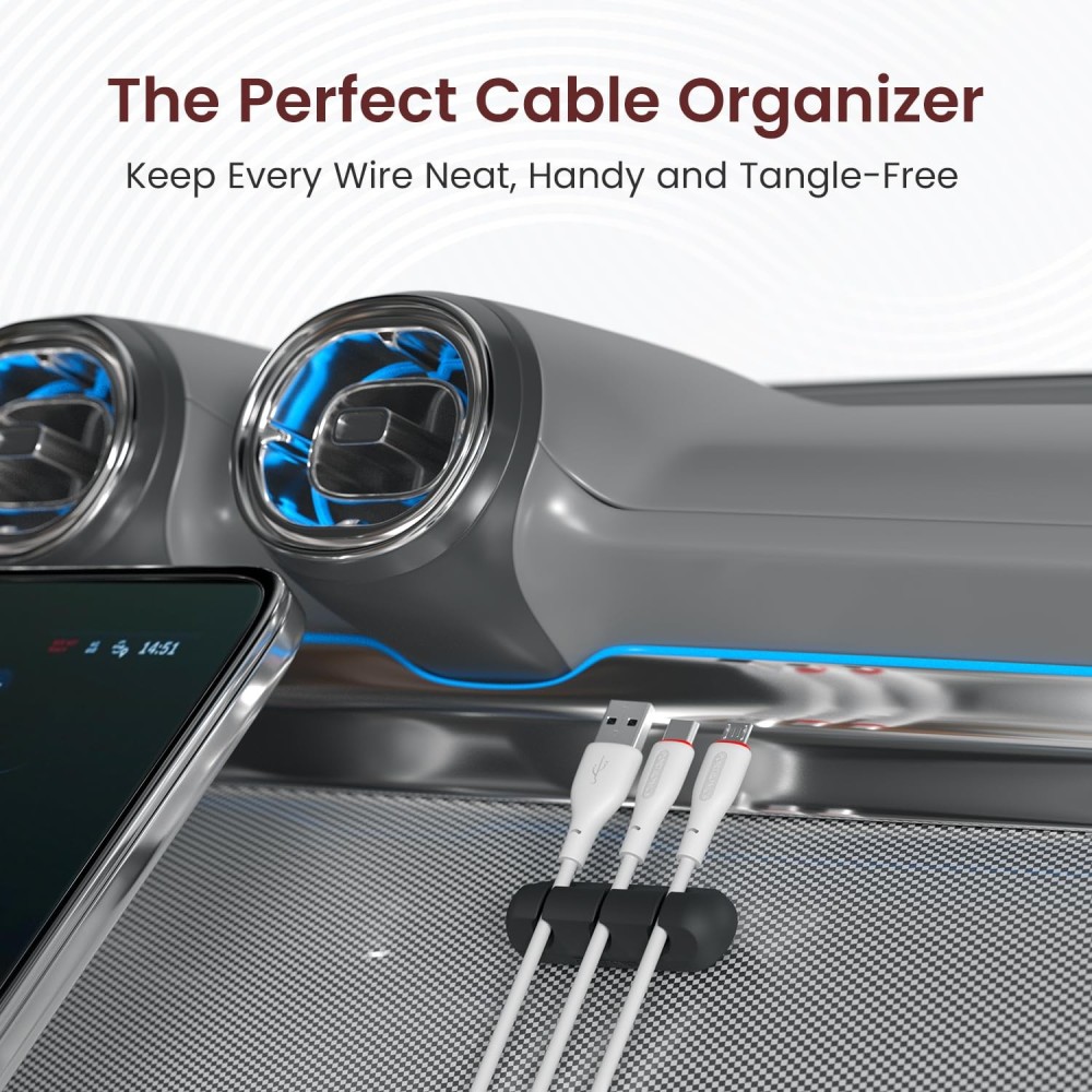Portronics Griplet 3 Cable Organizer Holder Clips (Black)