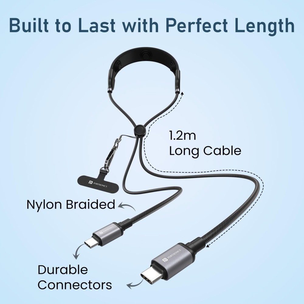 Portronics Pulse Line 3-in-1 Smart Wearable Cable