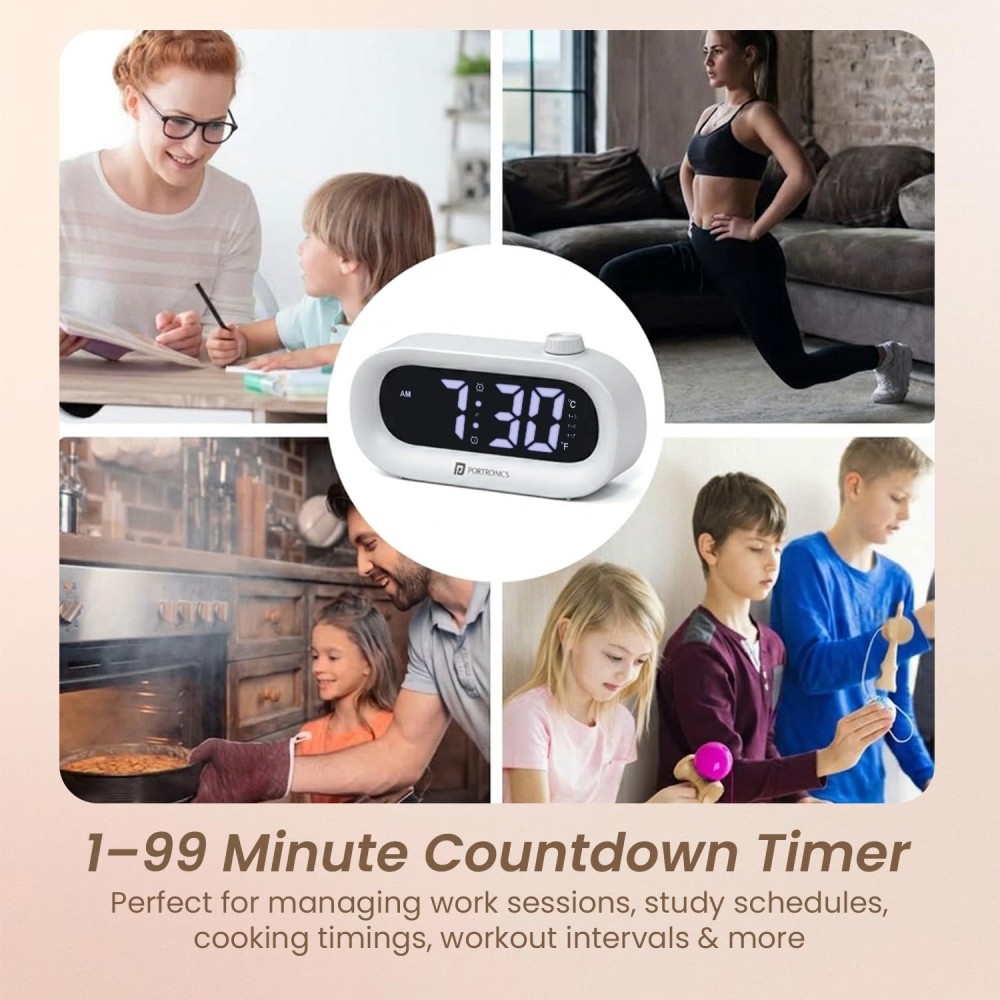 Portronics Glowtime Multi-Function LED Digital Alarm Clock
