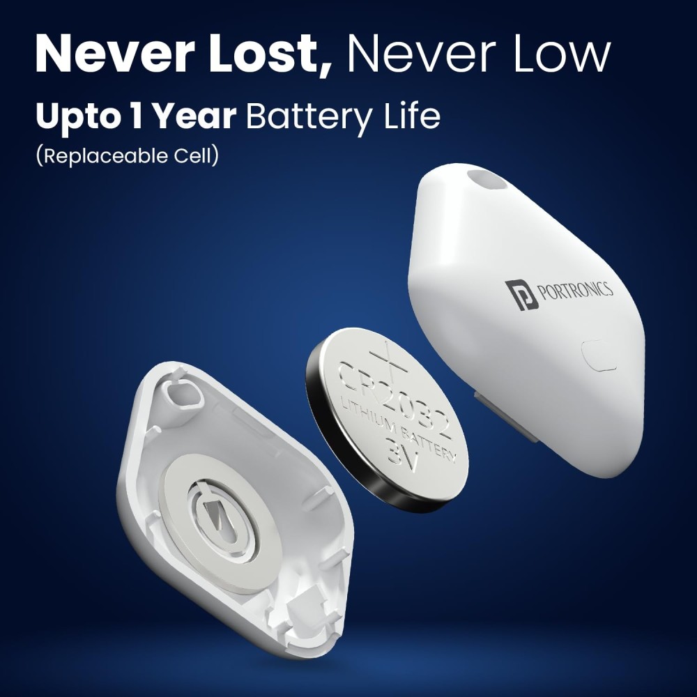 Portronics WorldTag Item Finder – Bluetooth Smart Tracker (Apple Find My Compatible)