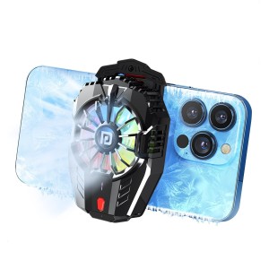 Portronics Coolpluse Instant Mobile Cooler with Radiator Cooling Technology, 3 Cooling Modes, Temperature Display, RGB LED Light, Refrigeration Chip & Gaming Fan for Android and iPhone – (Bla