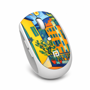Portronics Toad III Plus Rechargeable Bluetooth & 2.4GHz Wireless Mouse with 6 Buttons, Soft Silicone Grip, Stylish Illustrated Design for Laptop, PC & Mac - (White)