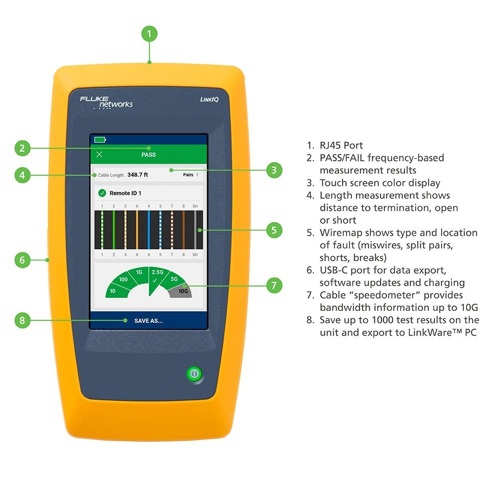 Fluke Networks LIQ-KIT LinkIQ Cable and Network Tester Kit Ethernet Cable Tester Network Connectivity Tester