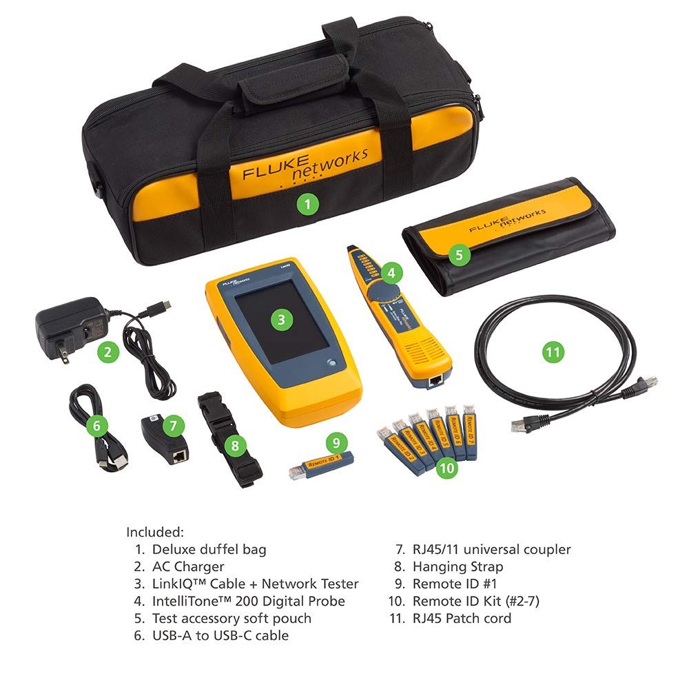 Fluke Networks LIQ-KIT LinkIQ Cable and Network Tester Kit Ethernet Cable Tester Network Connectivity Tester