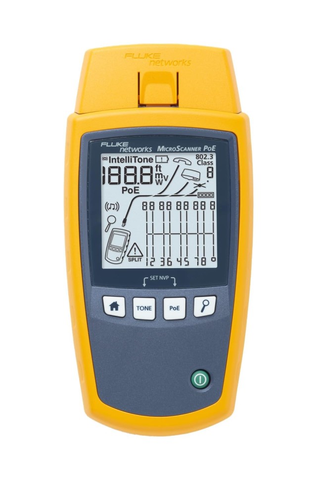 Fluke Networks MS-POE MicroScanner Copper Cable Verifier & PoE Tester RJ45 Cat5e Cat6 Cat6A | 5018508