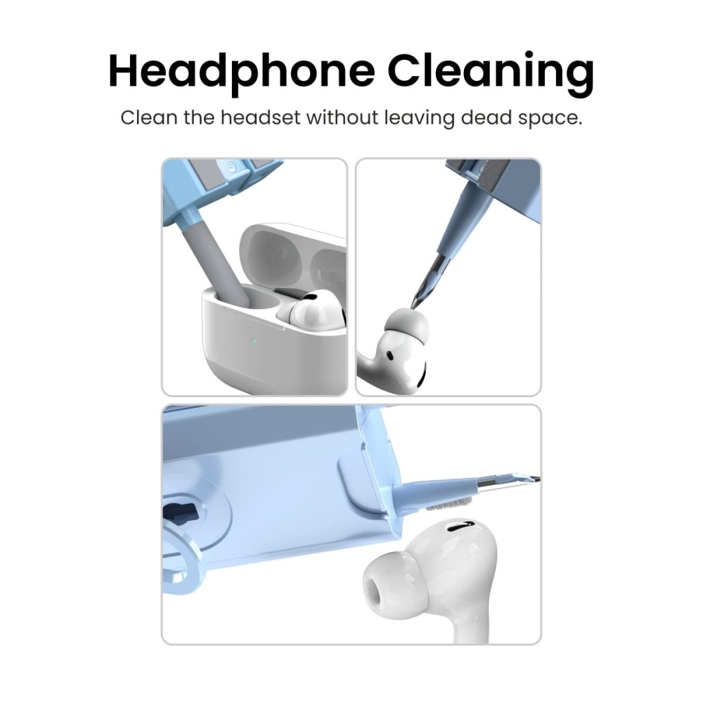Portronics Clean M, 8-in-1 Multifunctional Gadget Cleaning Kit with Mobile Holder for Smartphones, Tablets, Laptops & Earbuds – Portable Electronics Cleaning Kit – (Blue)