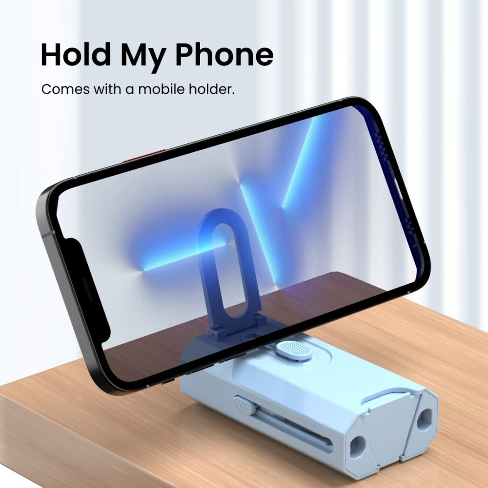 Portronics Clean M, 8-in-1 Multifunctional Gadget Cleaning Kit with Mobile Holder for Smartphones, Tablets, Laptops & Earbuds – Portable Electronics Cleaning Kit – (Blue)
