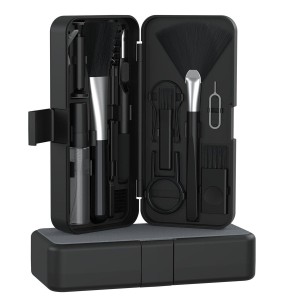 Portronics Clean N 18-in-1 Smart Gadget Cleaning Kit for Smartphones, Tablets, Laptops & Earbuds, Multi-Functional Electronics Cleaning Set with Cleaning Tools – (Black)