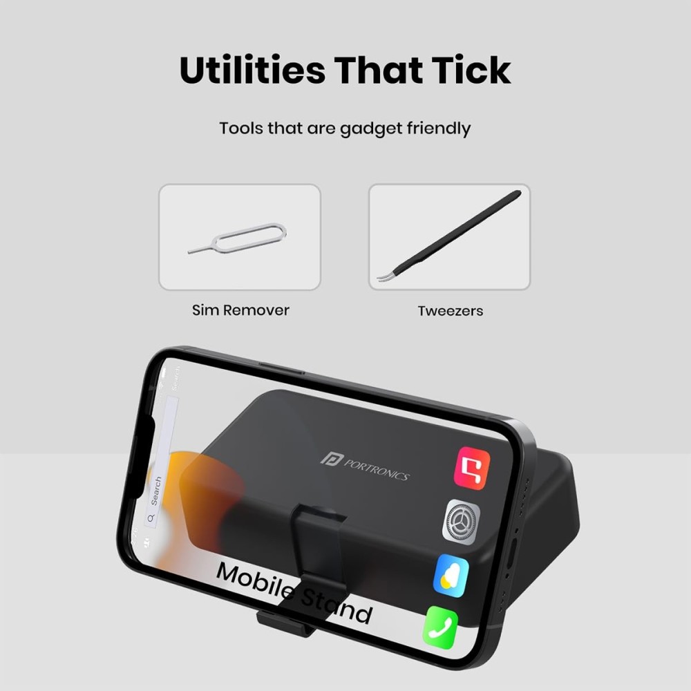 Portronics Clean N 18-in-1 Smart Gadget Cleaning Kit for Smartphones, Tablets, Laptops & Earbuds, Multi-Functional Electronics Cleaning Set with Cleaning Tools – (Black)