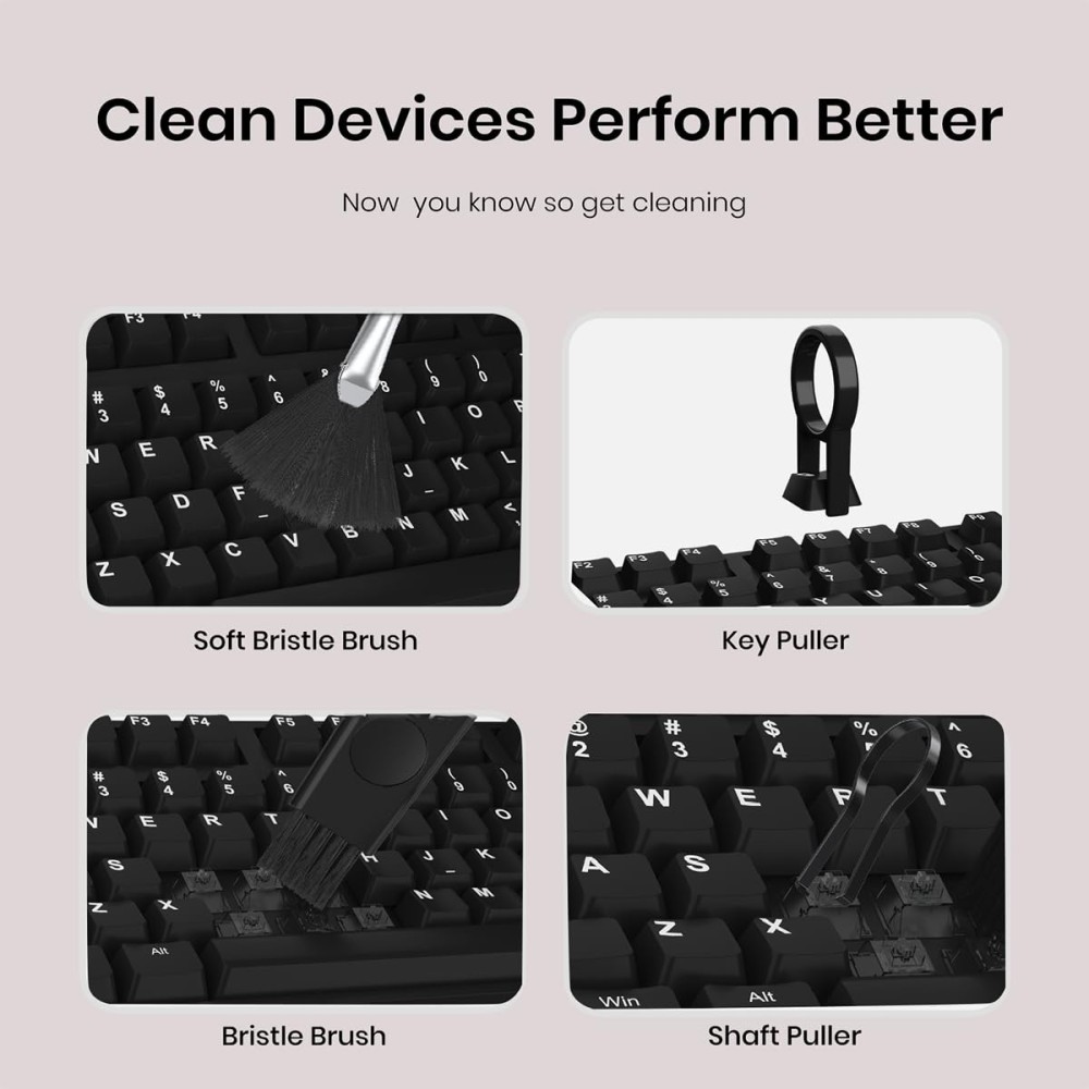 Portronics Clean N 18-in-1 Smart Gadget Cleaning Kit for Smartphones, Tablets, Laptops & Earbuds, Multi-Functional Electronics Cleaning Set with Cleaning Tools – (Black)