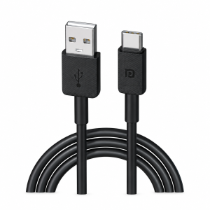 Portronics Konnect Link Type-C Fast Charging Cable 3A, 1 Meter USB Type-C Cable for Smartphones, Tablets & Other Type-C Devices – Durable Charging & Data Sync Cable – (Black)