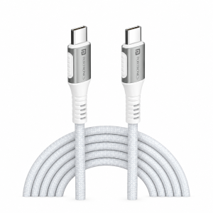 Portronics Konnect Y 60W USB Type-C to Type-C Fast Charging & Data Transfer Cable, 1.5 Meter, Compatible with Smartphones, Tablets & Laptops – (White)