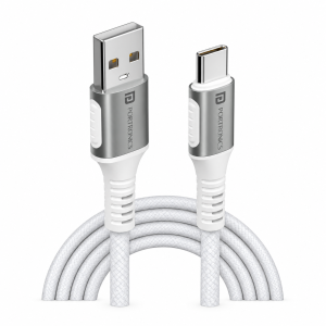 Portronics Konnect Y 3A USB Type-A to USB Type-C Fast Charging & Data Sync Cable, 1.5 Meter, Compatible with Smartphones, Tablets & Other Type-C Devices – (White)