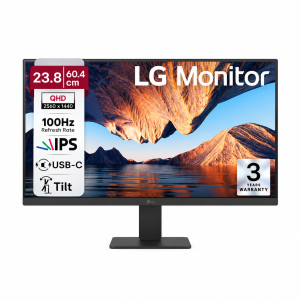 LG 24U631A 60.4 cm (23.8 Inch) QHD (2560x1440) IPS PC Monitor with 100Hz, 5ms (GtG) HDR10, Flicker Safe, Reader Mode, HDMI, USB-C, Anti-Glare, 3-Side Virtually Borderless Design, sRGB 99% - (Black)