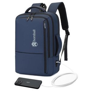 HORNBULL Zurich Backpack 42L Office Travel 17 inch Laptop Backpack 3 in 1 Expandable & Convertible USB & Type-C Port Water-resistant Multi Compartment Overnight Backpack for Men