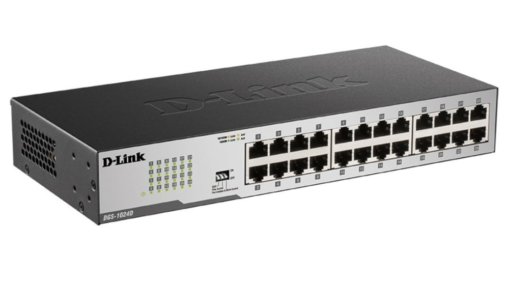 D-Link DGS-1024D 24 Ports 1000 Mbps Unmanaged Network Switch (Black)