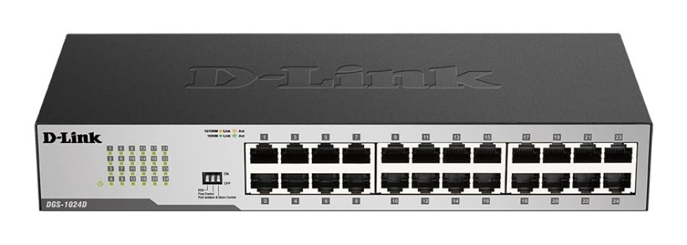 D-Link DGS-1024D 24 Ports 1000 Mbps Unmanaged Network Switch (Black)