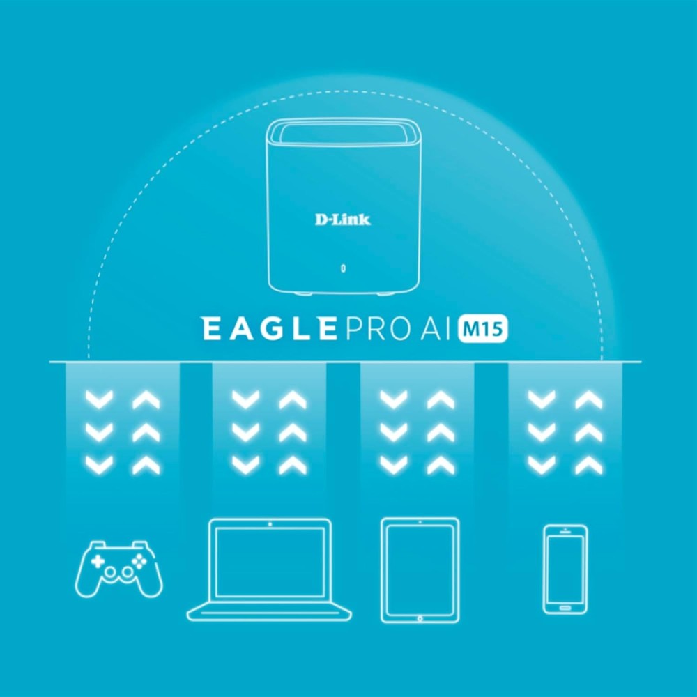 D-Link M15 AX1500 Mesh WiFi 6 Router | Dual-Band Gigabit, Covers up to 2000 Sq. Ft., AI-Powered Seamless Whole Home Coverage, MTCTE Certified
