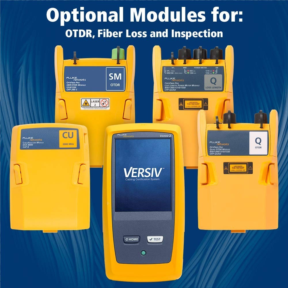 Fluke Networks DSX2-8000 CableAnalyzer Copper Cable Certifier for Cat 5/5e/6/6A/8 | 2 GHz Cable Tester with LinkWare & Touchscreen