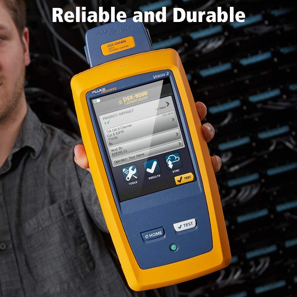 Fluke Networks DSX2-8000 CableAnalyzer Copper Cable Certifier for Cat 5/5e/6/6A/8 | 2 GHz Cable Tester with LinkWare & Touchscreen