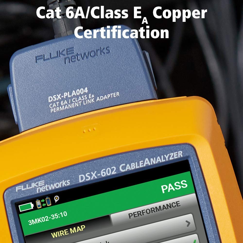 Fluke Networks DSX-602 Cable Analyzer Copper Cable Certifier for Cat5, Cat5e, Cat6 & Cat6A | 500MHz LAN Cable Tester with Touchscreen & LinkWare Reporting