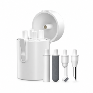 Portronics Clean U 5-in-1 Multi-Function Electronics Cleaning Kit with Soft Brush & Extension Rod for Earbuds, Earphones, Mobile Speakers, Jacks & Gadgets – (White)