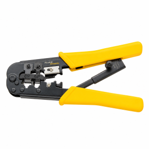 Fluke Networks 11212530 RJ45 RJ11 RJ12 Modular Crimper Tool Professional Ethernet and Telephone Cable Crimping Tool - (Yellow)