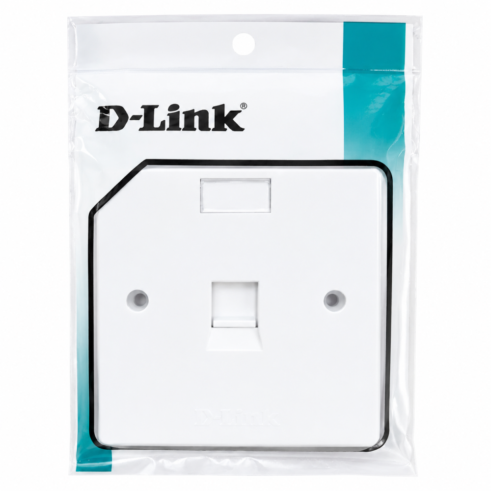 D-Link RJ45 Single Face Plate (I/O box) NFP-0WHIXX