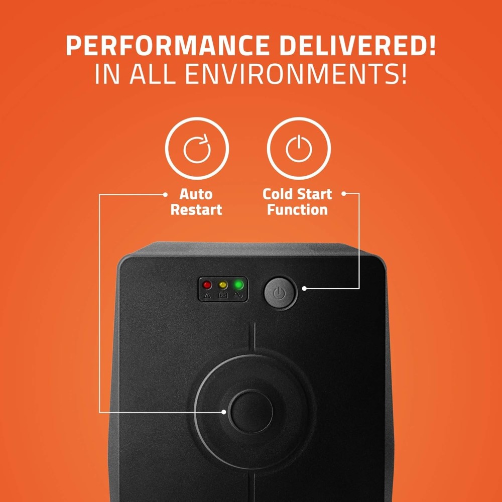 Artis PS-1000Eco 1000VA / 600W Line Interactive UPS with AVR (Automatic Voltage Regulation), Dual 12V 7Ah Batteries