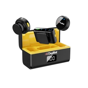Digitek® DWM-116 Mic Wireless with Type-C & Lightning, Wireless Mic for YouTube Recording, 2.4GHz Wireless Microphone with Noise Cancellation, 40m Range, 6H Battery, Magnetic Clip.