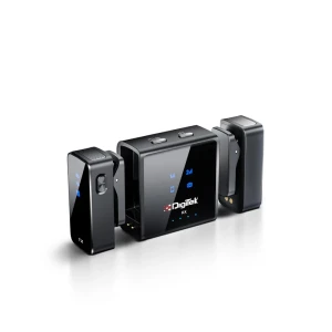 Digitek® (DWM-117) 2-in-1 Wireless Microphone, C to C & C to LTC Connector, Noise Cancellation, 360° Sound Capture, 70m Range, 6Hr Battery, Use with Smartphones & DSLR for Vlogging, YouTube.