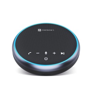 Portronics Talk One Noise Cancellation Conference Speaker with 360° Voice Coverage, 5M Microphone Range, Clear Audio & Speakerphone for Zoom, Skype, Google Meet, Webinars & Conference Calls –