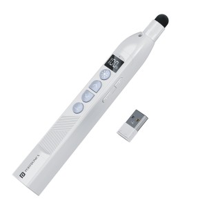 Portronics SlideMate 2 Wireless Presenter Remote with Rechargeable Battery, Slide Changer Buttons, USB Receiver & Telescopic Extendable Pointer Stylus, Presentation Pen for Laptop & PC – (White)
