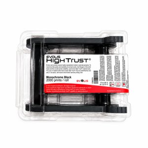 Evolis Black Monochrome Ribbon for ID Card Printers, 2,000 Prints, Genuine Original Printer Ribbon, 1 Roll – (Black)