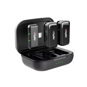 Digitek® (DWM 120) Wireless Microphone System, Noise Reduction, 2.4G Mic with 50m Range & 4.5Hr Battery, for iPhone & Android Smartphones, Ideal for Vlogging, Streaming & Interviews